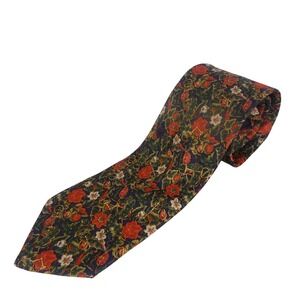 Brooks Brothers Makers Mens Silk Tie Navy Blue Red Floral Equestrian Bit Pattern
